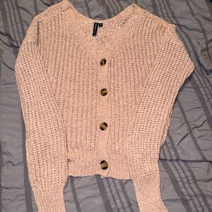 moon & madison Cream Button-Up Cardigan